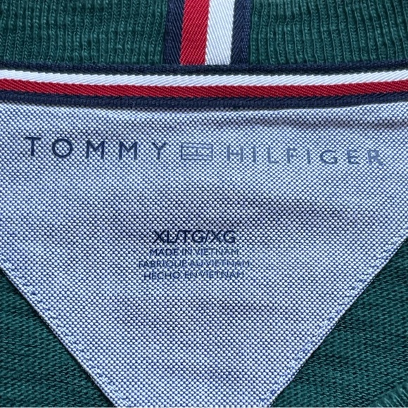 Tommy Hilfiger Men’s Crew Neck Shirt Size XL Green Long Sleeves Casual - Picture 7 of 8